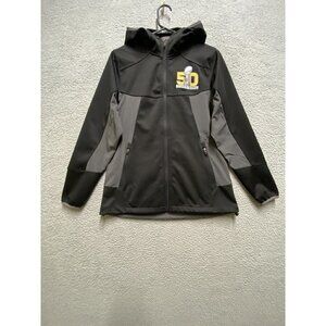 Tri Mountain Womens Super Bowl 50 Graphics Full Zip Jacket Black Small